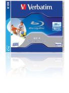 VERBATIM BD-R BluRay lemez, nyomtatható, 25GB, 6x, 1 db, normál tok, VERBATIM