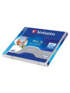 VERBATIM BD-R BluRay lemez, nyomtatható, 25GB, 6x, 1 db, normál tok, VERBATIM