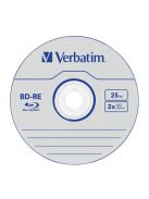 VERBATIM BD-RE BluRay lemez, újraírható, 25GB, 1-2x, 1 db, normál tok, VERBATIM