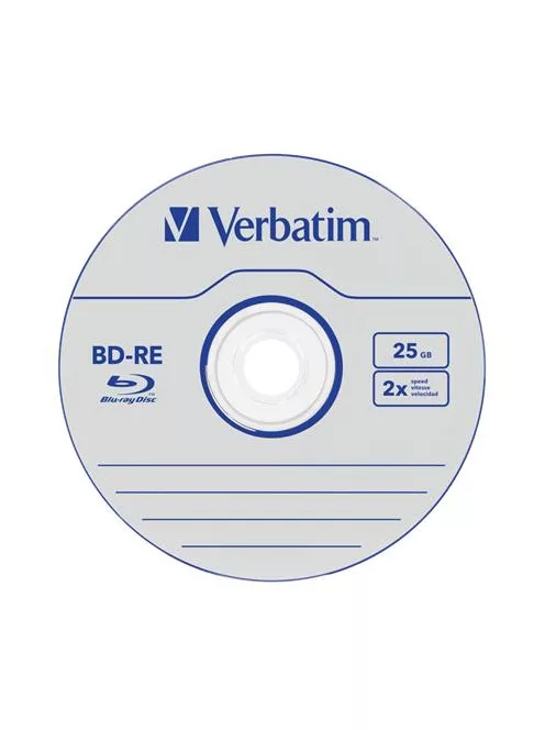 VERBATIM BD-RE BluRay lemez, újraírható, 25GB, 1-2x, 1 db, normál tok, VERBATIM