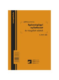   Pátria Nyomtatvány Egészségügyi nyilatkozat és vizsgálati adatok 8 lapos füzet 102x140 mm