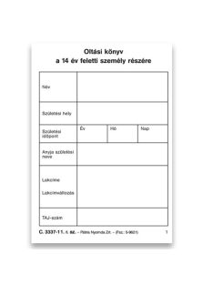   Pátria Nyomtatvány Védőoltási könyv 14 év feletti személy részére 8 lapos füzet