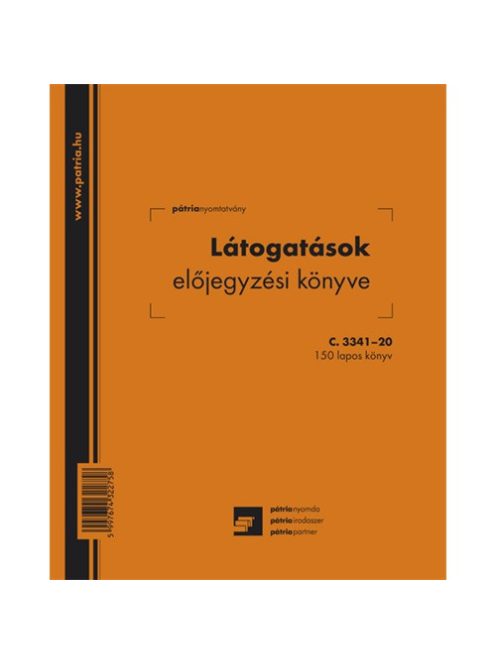 Pátria Nyomtatvány Látogatásokat előjegyző könyv 150 lapos 206x173 mm