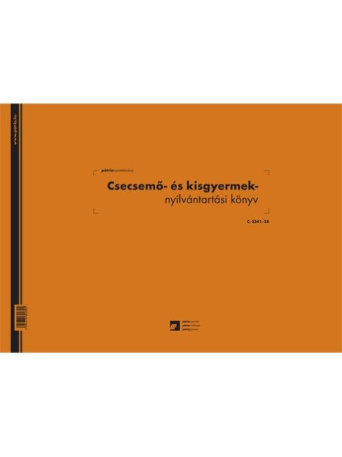 Pátria Nyomtatvány Csecsemő és kisgyermek nyilvántartó 60 lapos könyv A/3 fekvő