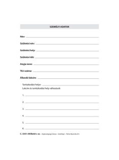   Pátria Nyomtatvány Egészségügyi könyv - Betétlap 115x160 mm