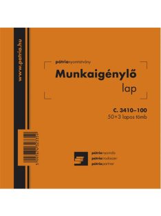   Pátria Nyomtatvány Munkaigénylő lap 50x3 lapos tömb 140x140 mm