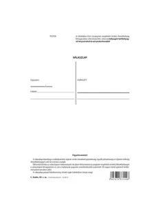   Pátria Nyomtatvány Válaszlap pénzbírság postai befizetésére szabadlap A/5 álló