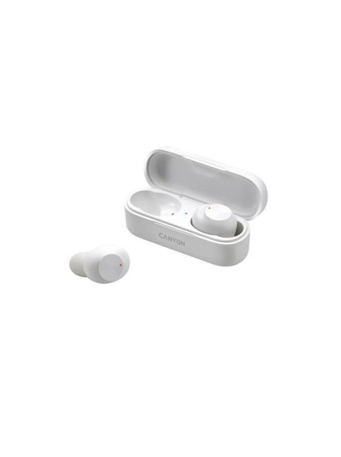 CANYON Fülhallgató, TWS vezeték nélküli, Bluetooth 5.0, CANYON "TWS-1", fehér
