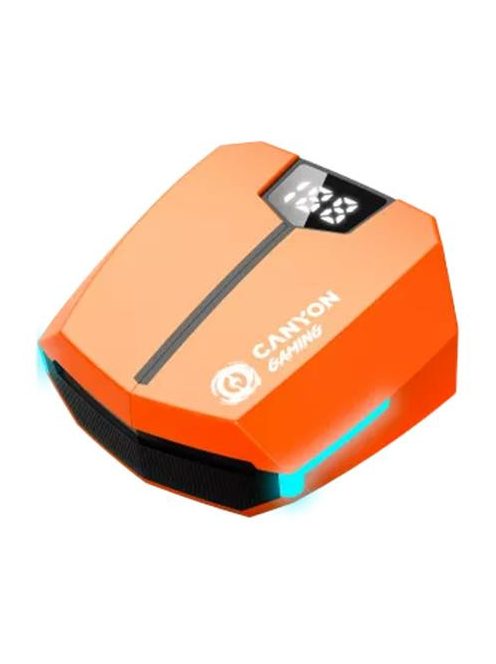 CANYON Fülhallgató, vezeték nélküli, Bluetooth 5.3, gaming, CANYON "DoubleBee GTWS-2", narancs