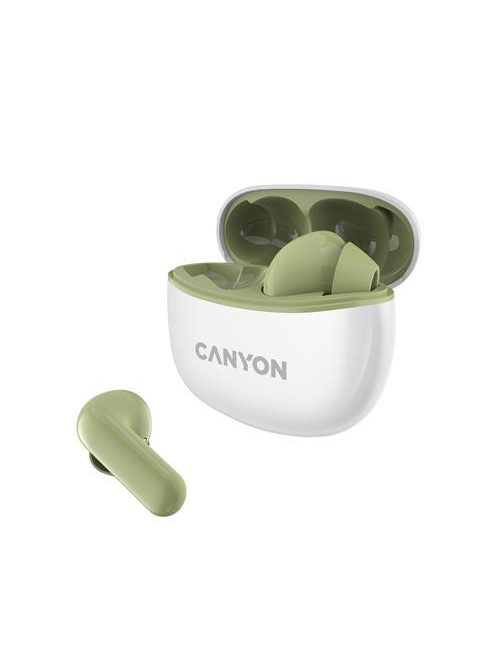 CANYON Fülhallgató, TWS vezeték nélküli, Bluetooth 5.3, CANYON "TWS-5", zöld