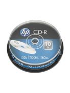 HP CD-R lemez, 700MB, 52x, 10 db, hengeren, HP