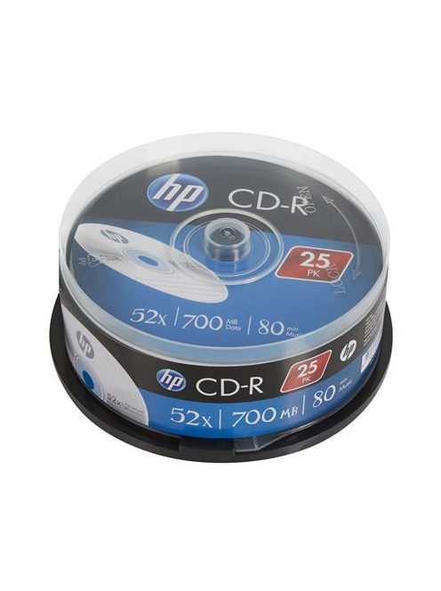 HP CD-R lemez, 700MB, 52x, 25 db, hengeren, HP