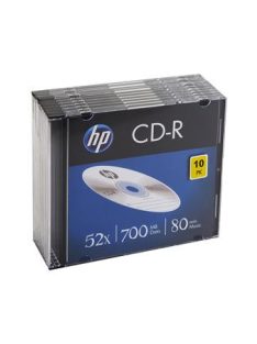HP CD-R lemez, 700MB, 52x, 10 db, vékony tok, HP