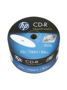 HP CD-R lemez, nyomtatható, 700MB, 52x, 50 db, zsugor csomagolás, HP