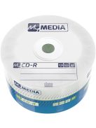 MYMEDIA CD-R lemez, 700MB, 52x, 50 db, zsugor csomagolás, MYMEDIA (by VERBATIM)