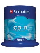 VERBATIM CD-R lemez, 700MB, 52x, 100 db, hengeren, VERBATIM "DataLife"