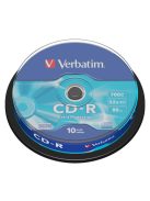 VERBATIM CD-R lemez, 700MB, 52x, 10 db, hengeren, VERBATIM "DataLife"