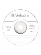 VERBATIM CD-R lemez, 700MB, 52x, 10 db, hengeren, VERBATIM "DataLife"