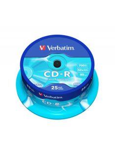   VERBATIM CD-R lemez, 700MB, 52x, 25 db, hengeren, VERBATIM "DataLife"