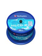 VERBATIM CD-R lemez, Crystal bevonat, AZO, 700MB, 52x, 50 db, hengeren VERBATIM "DataLife Plus"