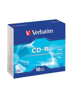   VERBATIM CD-R lemez, 700MB, 52x, 10 db, vékony tok, VERBATIM "DataLife"