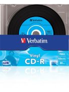 VERBATIM CD-R lemez, bakelit lemez-szerű felület, AZO, 700MB, 52x, 10 db, vékony tok, VERBATIM "Vinyl"