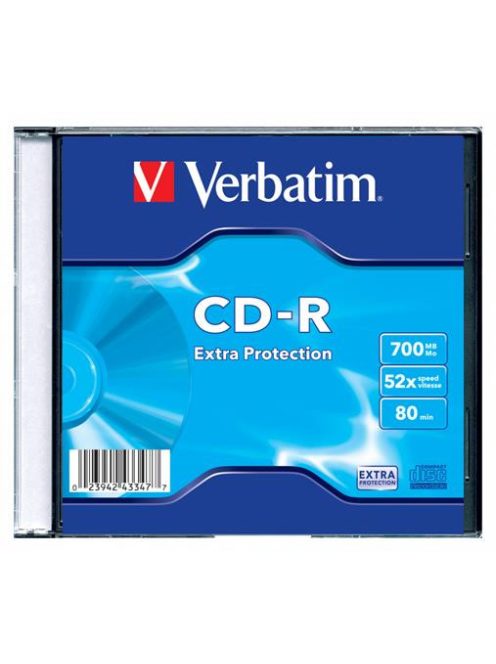 VERBATIM CD-R lemez, 700MB, 52x, 1 db, vékony tok, VERBATIM "DataLife"