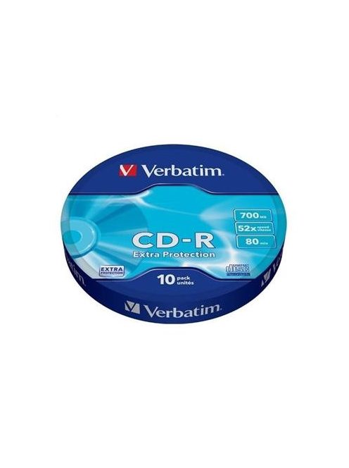 VERBATIM CD-R lemez, 700MB, 52x, 10 db, zsugor csomagolás, VERBATIM "DataLife"