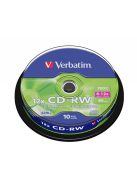 VERBATIM CD-RW lemez, újraírható, SERL, 700MB, 8-10x, 10 db, hengeren VERBATIM