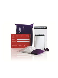   Futártasak C4, 240x325 + 50 mm. szilikonos záródás 100 db/csomag Coex Fehér/Fekete