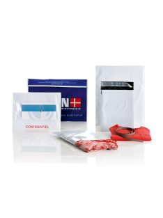   Futártasak C4, 240x325 + 50 mm. szilikonos záródás 100 db/csomag Coex Fehér/Fekete