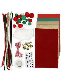   Kreatív csomag (színes papír, dekorgumi, mozgó szemek, pom-pom, zsenília, stb.), karácsonyi