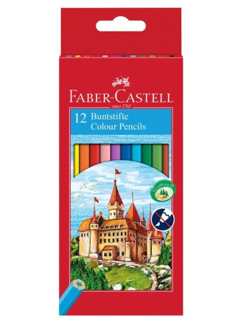 Színes ceruzakészlet 12 db-os, Faber-Castell, hatszög test