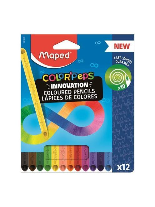 Színes ceruzakészlet 12 db-os, Maped Color Peps INFINITY, háromszög test