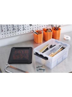   SMARTSTORE Kivehető rendező- és tárolóelem Classic 15 dobozhoz, 2 rekeszes, fogantyúval, SMARTSTORE, átlátszó