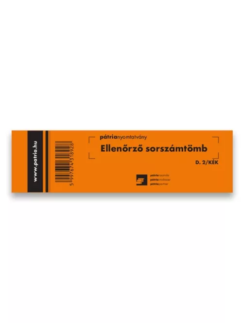 Pátria Nyomtatvány Ellenőrző sorszámtömb 100 lapos 146x40 mm kék