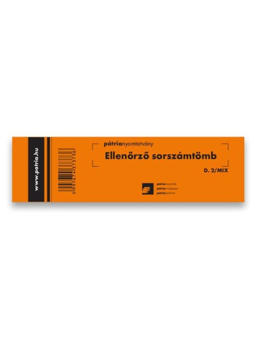 Pátria Nyomtatvány Ellenőrző sorszámtömb 100 lapos 146x40 mm vegyes