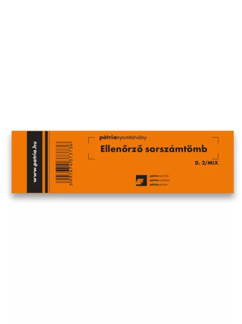 Pátria Nyomtatvány Ellenőrző sorszámtömb 100 lapos 146x40 mm vegyes