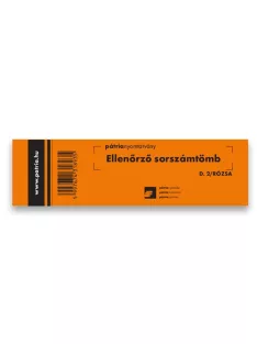   Pátria Nyomtatvány Ellenőrző sorszámtömb 100 lapos 146x40 mm rózsa