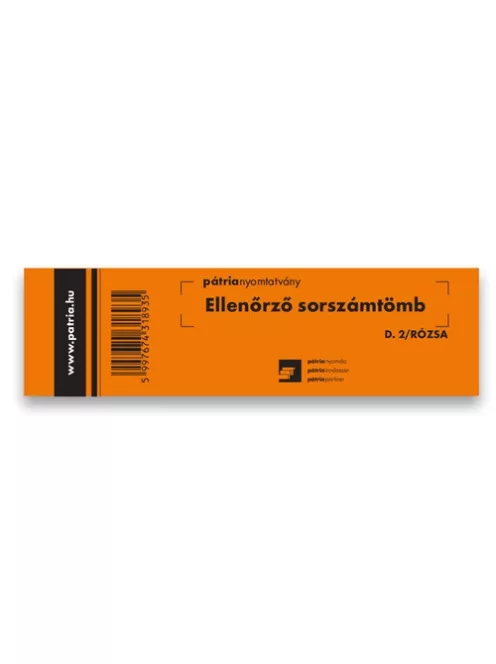 Pátria Nyomtatvány Ellenőrző sorszámtömb 100 lapos 146x40 mm rózsa