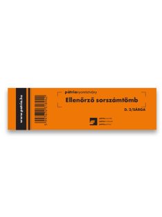   Pátria Nyomtatvány Ellenőrző sorszámtömb 100 lapos 146x40 mm sárga
