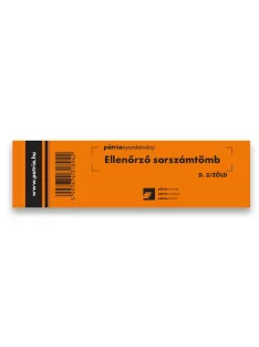   Pátria Nyomtatvány Ellenőrző sorszámtömb 100 lapos 146x40 mm zöld