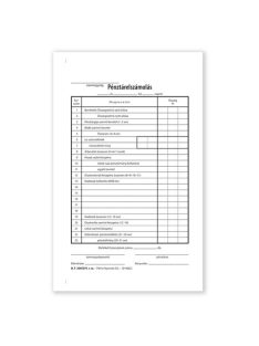   Pátria Nyomtatvány Pénztárelszámolás 25x2+2 lapos tömb A/5 álló