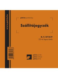   Pátria Nyomtatvány Szállítójegyzék 25x4 lapos tömb 140x140 mm
