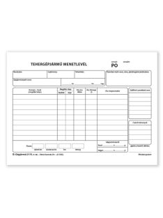   Pátria Nyomtatvány Tehergépjármű menetlevél 100 lapos tömb A/5 fekvő
