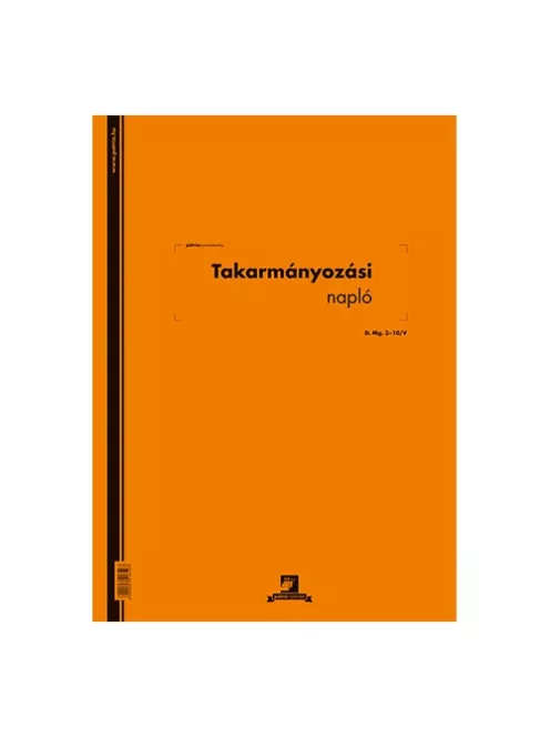 Pátria Nyomtatvány Takarmányozási napló 50x2 lapos tömb 295x410 mm