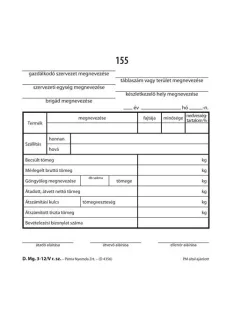   Pátria Nyomtatvány Termékkísérő jegyzék 25x4 lapos tömb