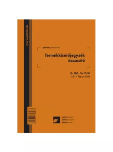   Pátria Nyomtatvány Termékkísérő jegyzék összesítő 25x4 lapos tömb A/5 álló