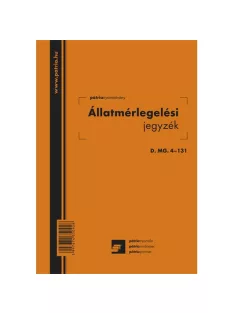   Pátria Nyomtatvány Állatmérlegelési jegy 50 lapos tömb 140x203 mm