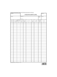   Pátria Nyomtatvány Szigorú számadású nyomtatványok munkahelyi (tételes) nyilvántartó lapja A/4 álló